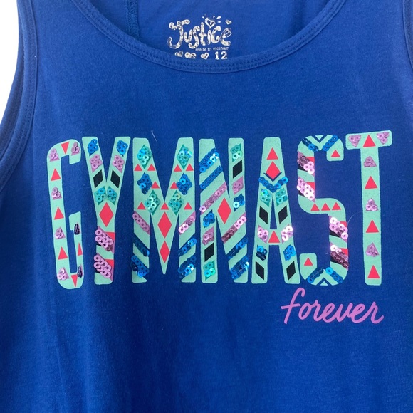 Justice Blue Tank Top - Girls 10-12 Years Old - Picture 2 of 5